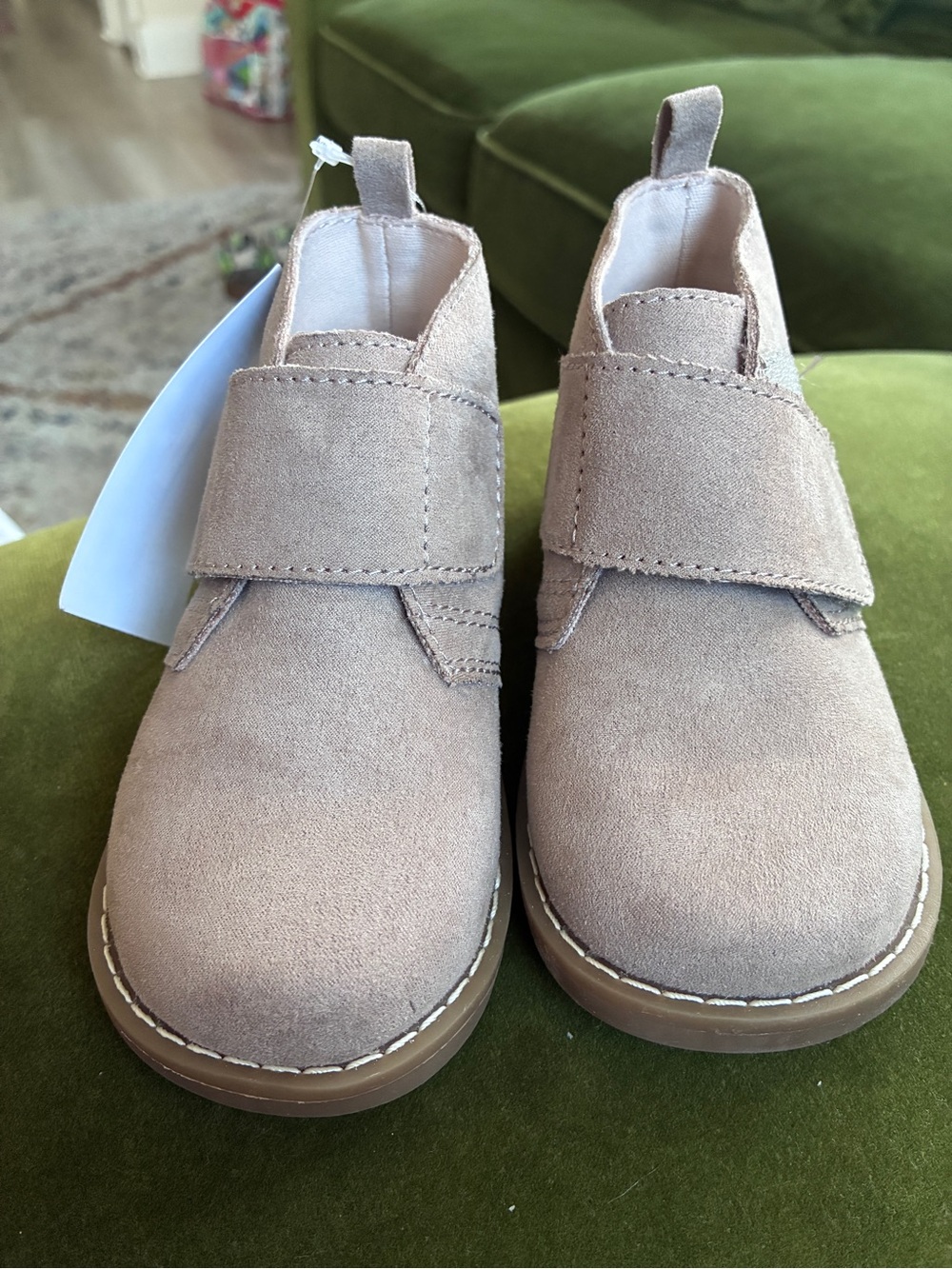 Kids Suede Slip-On Boots - Taupe